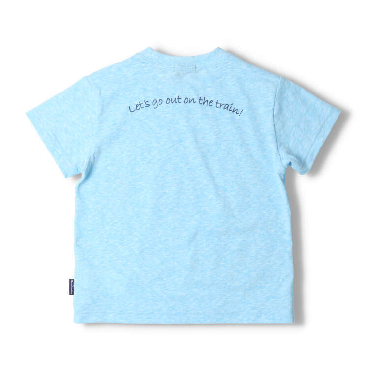 Moujonjon Japanese children's clothing, made in Japan, on the line tram route top 90-130cm boys' summer TOPS railway series