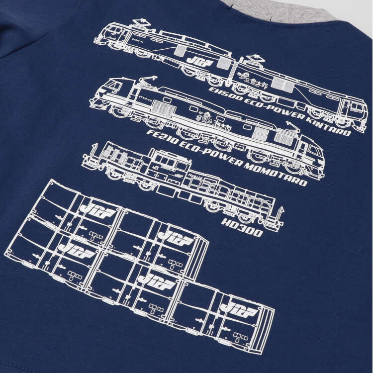 Japanese Moujonjon JR Freight Train Top 90-130cm Boys Summer TOPS Railway Series
