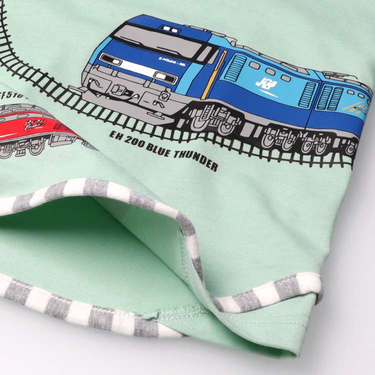 Japanese Moujonjon JR Freight Train Top 90-130cm Boys Summer TOPS Railway Series