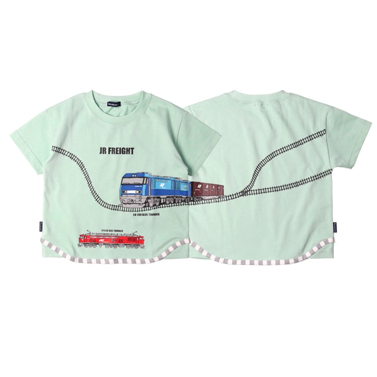 Japanese Moujonjon JR Freight Train Top 90-130cm Boys Summer TOPS Railway Series