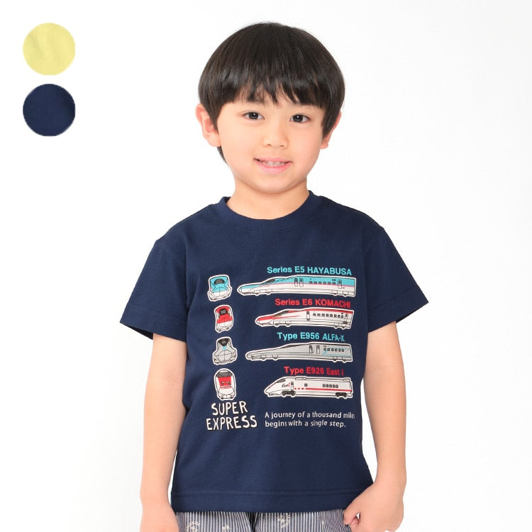 Moujonjon JR Shinkansen Tops (100-130cm) for Boys (Summer TOPS) (Railway Series)