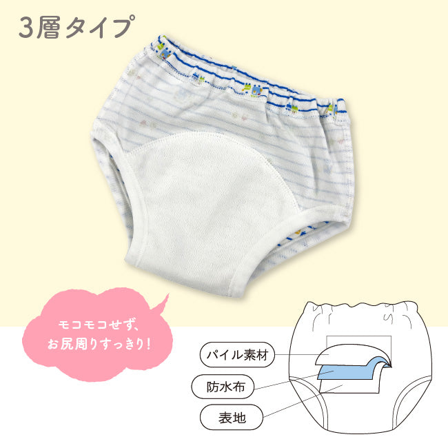 Waterproof training pants/study pants 3 layers set of 5 90/95/100/110/120/130cm training pants
