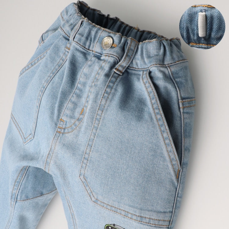 Japanese Moujonjon Children's Clothing: Train Line Denim Pants 90-140cm Boys Summer PANTS Railway Series
