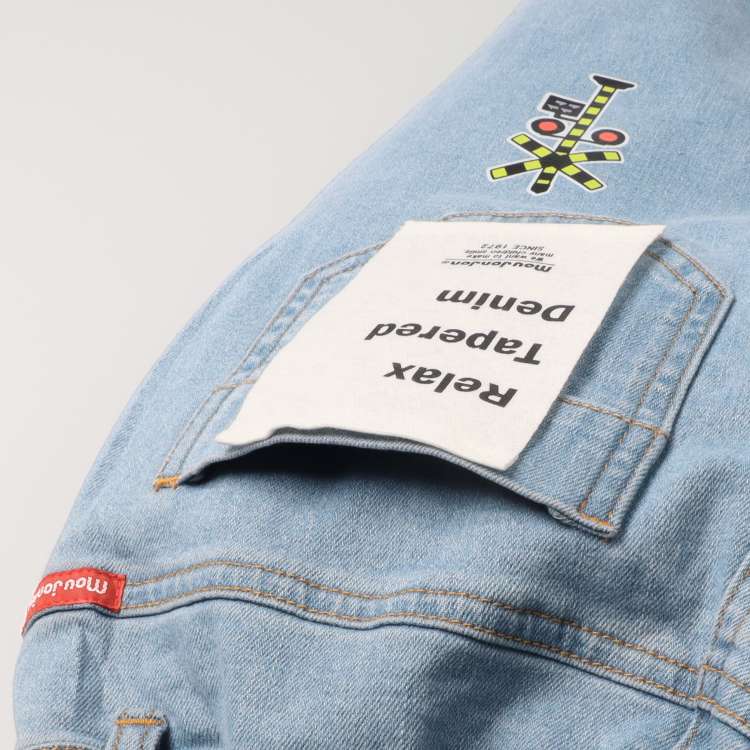 Japanese Moujonjon Children's Clothing: Train Line Denim Pants 90-140cm Boys Summer PANTS Railway Series