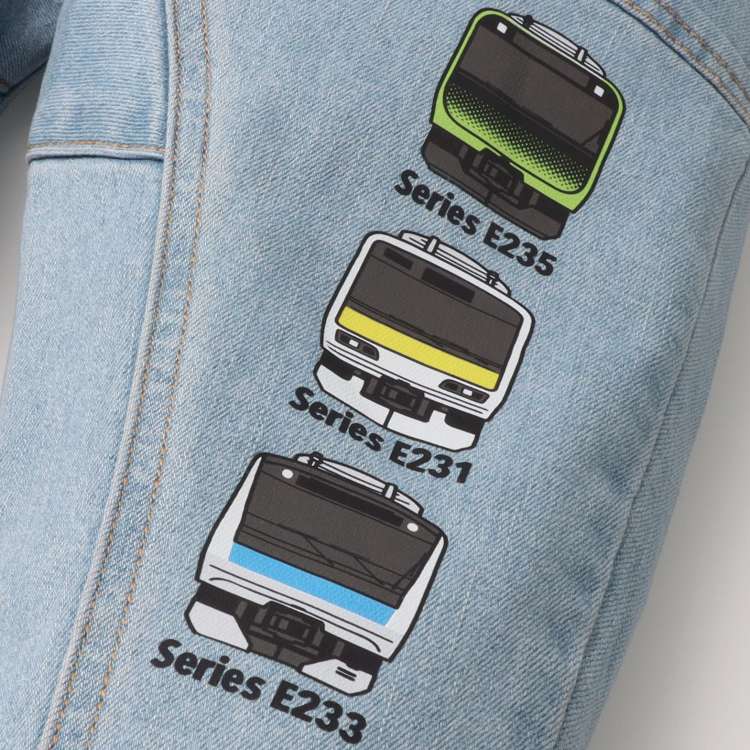 Japanese Moujonjon Children's Clothing: Train Line Denim Pants 90-140cm Boys Summer PANTS Railway Series