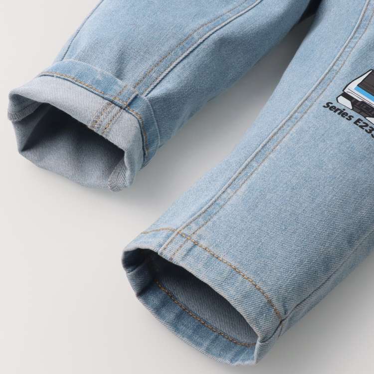 Japanese Moujonjon Children's Clothing: Train Line Denim Pants 90-140cm Boys Summer PANTS Railway Series