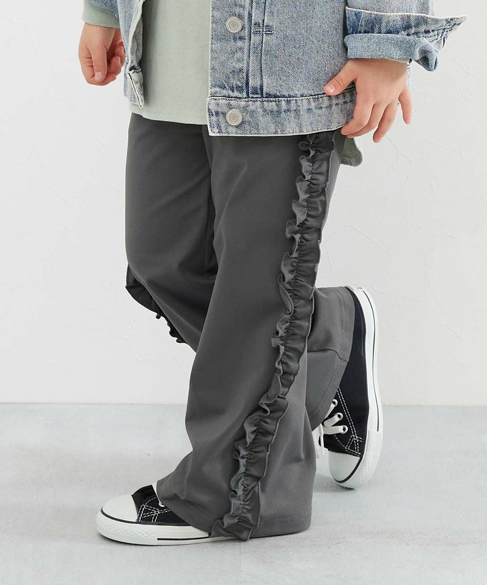 日本童裝 dev!rock 速乾系列 易洗耐洗 【5大功能】 側邊荷葉邊長褲 100-160cm 女童款 夏季 PANTS