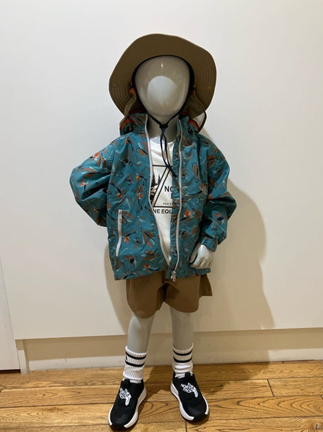 Japanese children's clothing TNF anti-UV sweat-wicking quick-drying Yamamori print top 100-120cm boys/girls summer TOPS