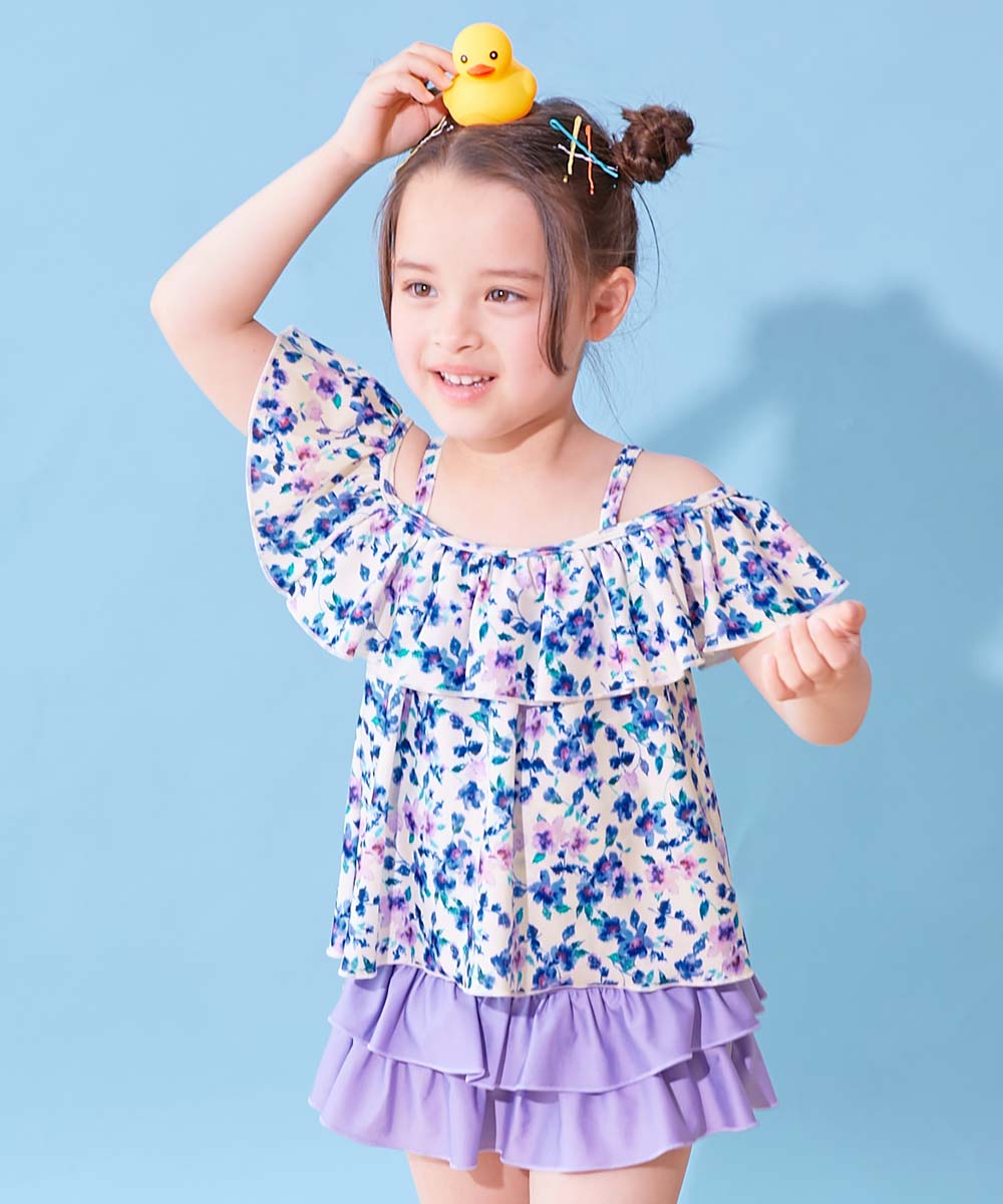 日本童裝 dev!rock 防UV 泳衣兩件套裝 100-160cm 女童款 夏季 TOPS PANTS 夏日玩水泳衣特輯