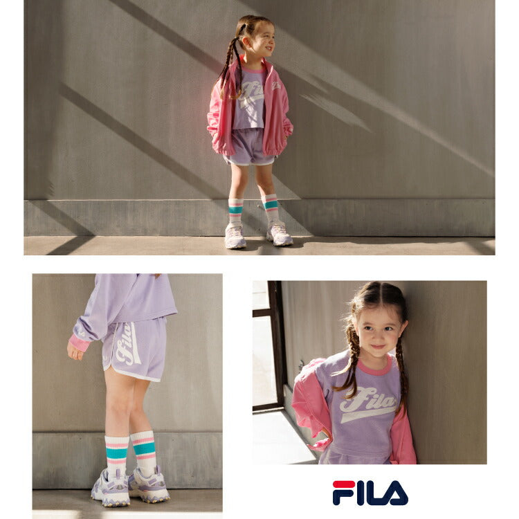 BDL x FILA Special Edition 3-Piece Set with Sports Backpack (90-140cm) for Girls Spring/Summer: TOPS PANTS OUTERWEAR