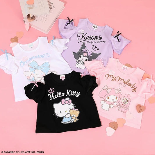 日本童裝 BDL x Sanrio 露肩印花上衣 90-140cm 女童款 夏季 TOPS