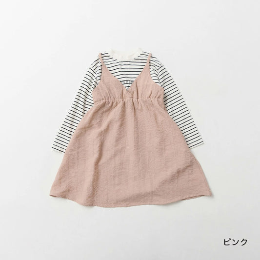 日本童裝 Branshes 假兩件連身裙 80-150cm 女童款 夏季 DRESSES