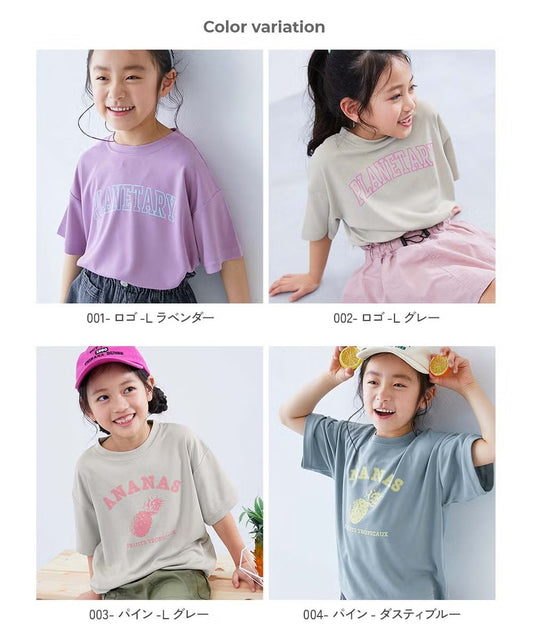 日本童裝 dev!rock 吸汗速乾 接觸冷感涼感 印花上衣 100-160cm 女童款 夏季 TOPS