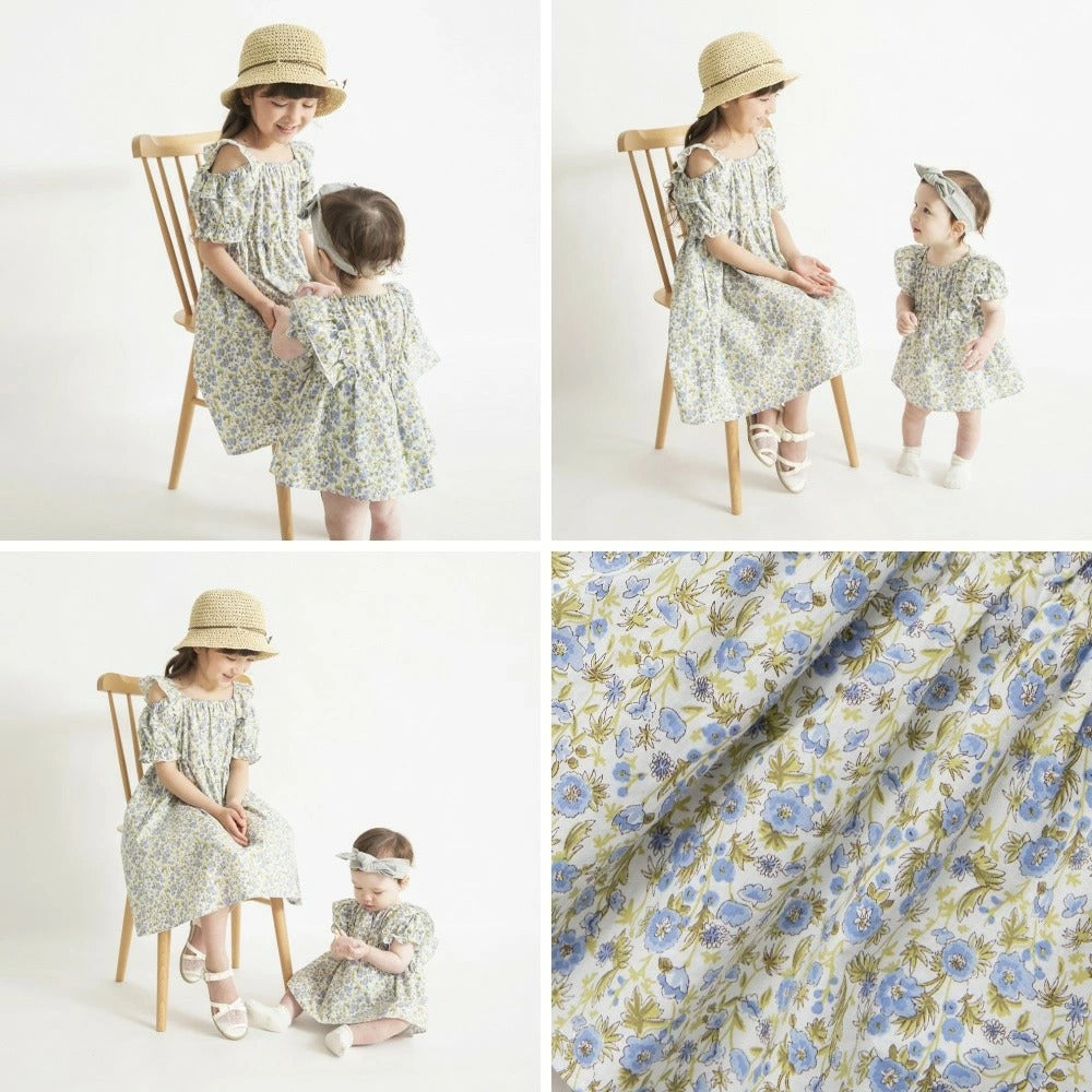 日本童裝 Branshes 碎花連衣 70-80cm 女童款 初生嬰兒 夏季 Jumpsuit