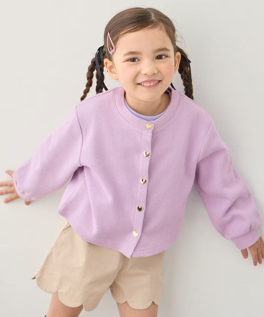 日本童裝 aF#a325 心型扣針織外套 90-150cm 女童款 春季 OUTERWEAR