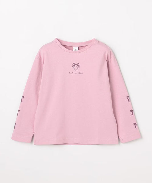 日本童裝 aF#a325 棉100%印花長袖上衣 90-160cm 女童款 夏季 TOPS
