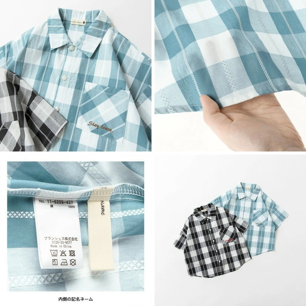 日本童裝 Branshes 格紋襯衫 80-150cm 男童款 夏季 TOPS