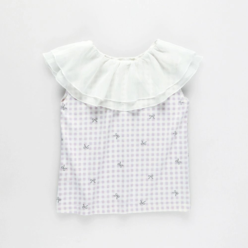 日本童裝 Branshes 2Way 前後兩著 接觸冷感 荷葉領背心 80-150cm 女童款 夏季 TOPS