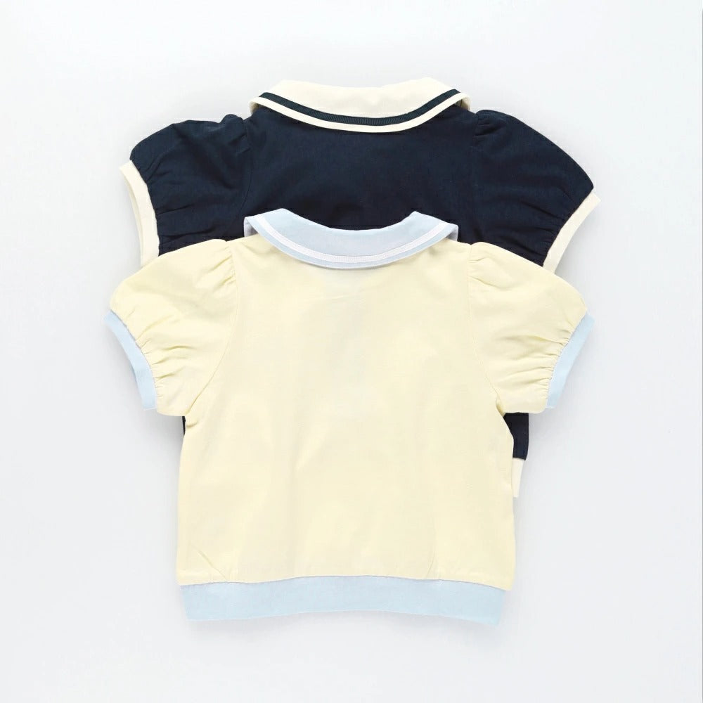 日本童裝 Branshes 接觸冷感 愛心刺繡Polo衫 80-150cm 女童款 夏季 TOPS