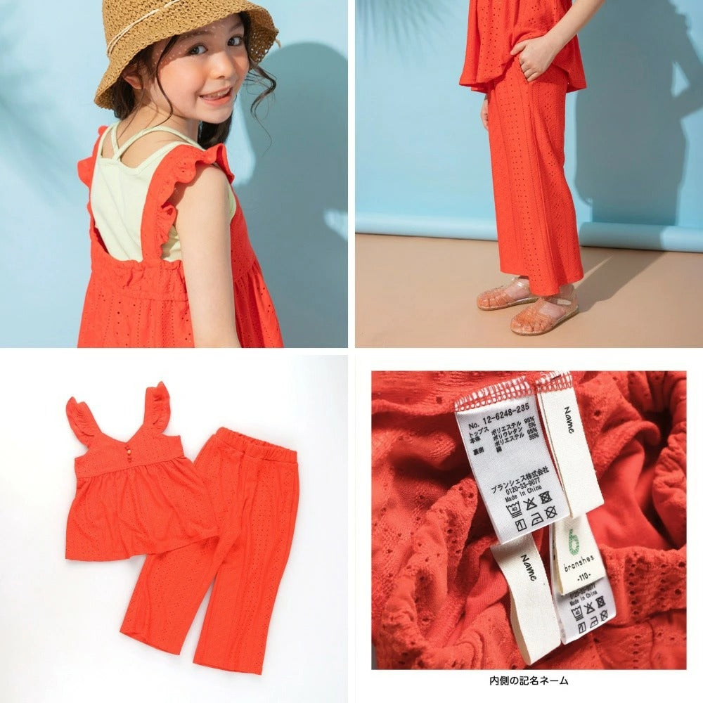 日本童裝 Branshes 提花度假風兩件套裝 80-150cm 女童款 夏季 TOPS PANTS