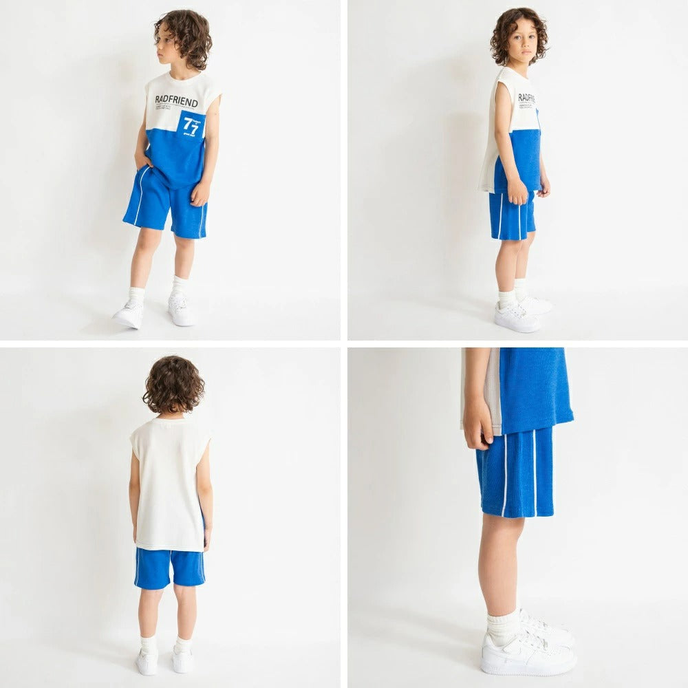 日本童裝 Branshes 撞色華夫格短褲 80-150cm 男童款 夏季 PANTS