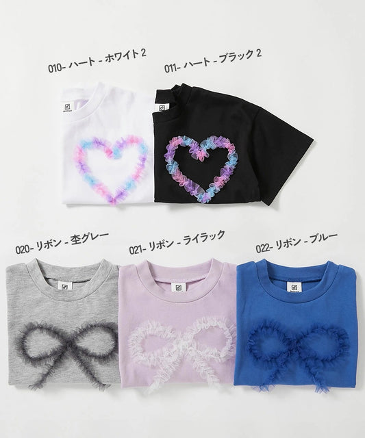 日本童裝 dev!rock 薄紗圖案短袖上衣 100-160cm 女童款 夏季 TOPS