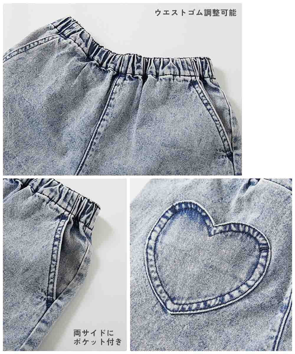 日本童裝 dev!rock 心型口袋荷葉邊牛仔短褲 100-160cm 女童款 PANTS 夏季