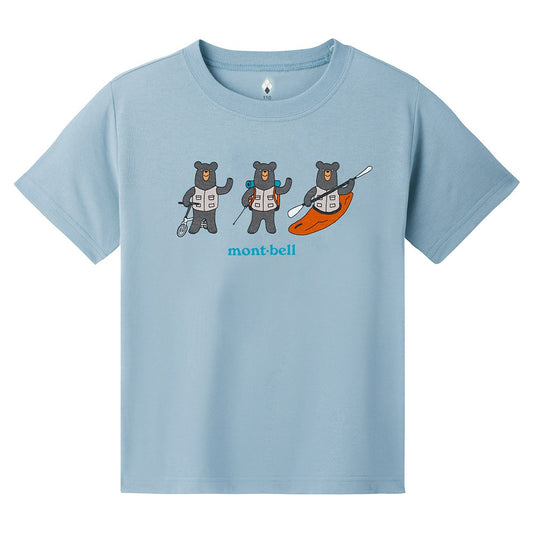 Japanese children's clothing mont-bell UV protection / quick-drying / durable / breathable / odor suppression route asking / forest show / Hokkaido killer whale pattern top XS-XL adult summer TOPS