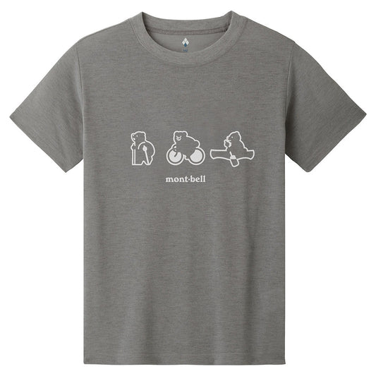 Japanese children's clothing mont-bell UV protection / quick-drying / durable / breathable / odor suppression route asking / forest show / Hokkaido killer whale pattern top XS-XL adult summer TOPS