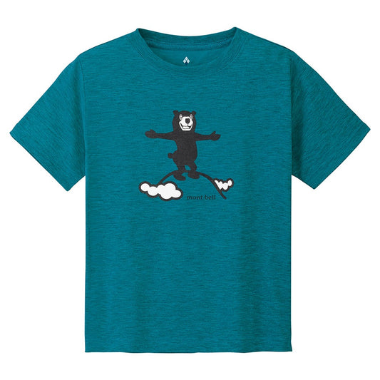 Japanese children's clothing mont-bell UV protection / quick-drying / durable / breathable / odor suppression route asking / forest show / Hokkaido killer whale pattern top XS-XL adult summer TOPS