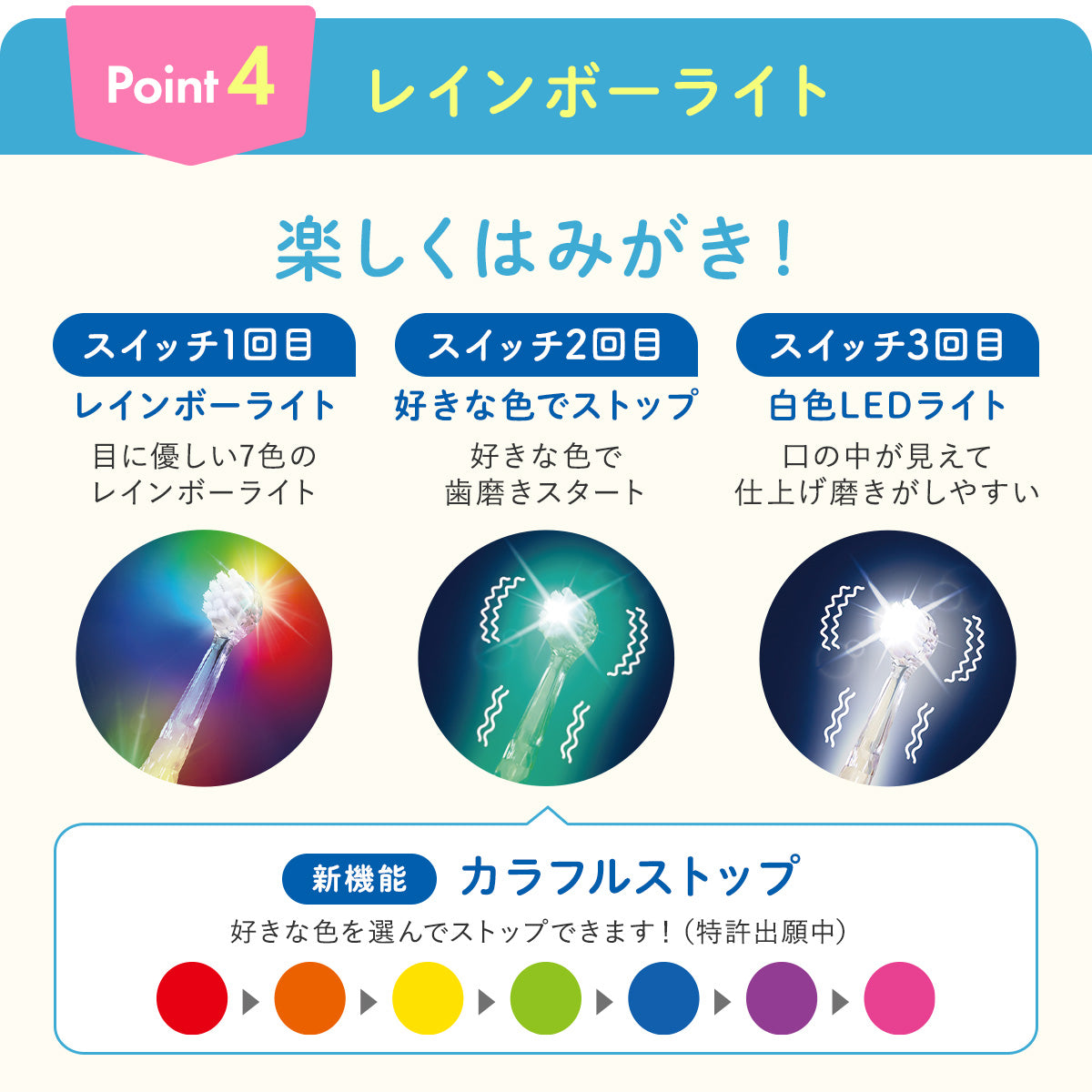 BabySmile S-206 Children's Electric Toothbrush with LED Color Changing Light (Direct from Japan) - Made in Japan Toothbrush Series/Daily Necessities