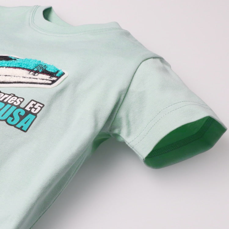 Moujonjon Hungry Heart JR Shinkansen Top (90-130cm) for Boys (Summer TOPS) (Railway Series)
