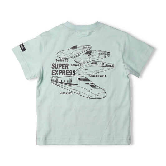 Moujonjon Hungry Heart JR Shinkansen Top (90-130cm) for Boys (Summer TOPS) (Railway Series)