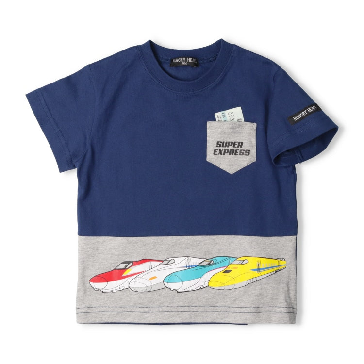 Moujonjon Hungry Heart JR Shinkansen Top (90-130cm) for Boys (Summer TOPS) (Railway Series)
