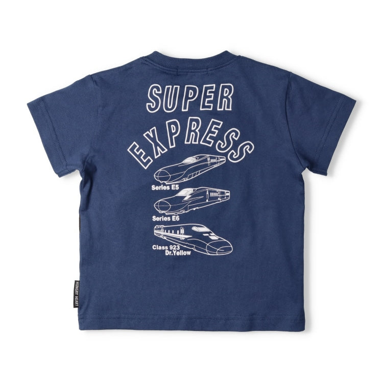 Moujonjon Hungry Heart JR Shinkansen Top (90-130cm) for Boys (Summer TOPS) (Railway Series)