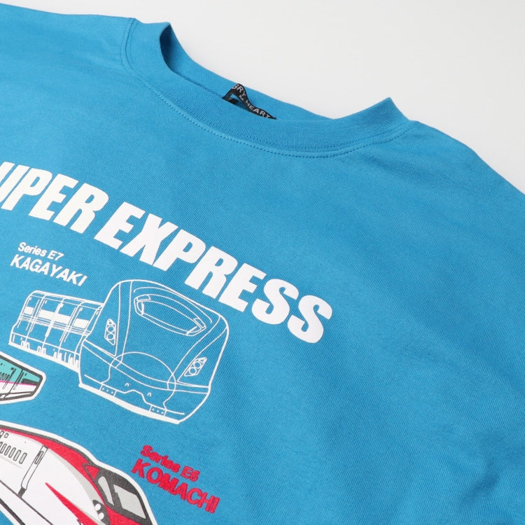 Moujonjon Hungry Heart JR Shinkansen Luminous Print Top (90-130cm/ML) for Boys and Adults (Summer TOPS Railway Series)