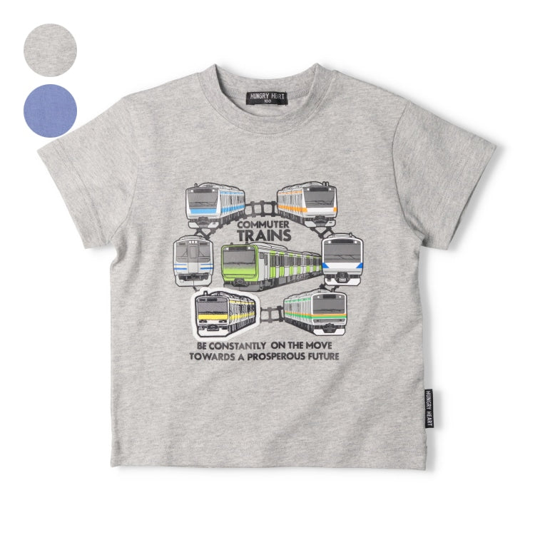 Moujonjon Hungry Heart JR Train Top (90-130cm) for Boys (Summer TOPS) (Railway Series)