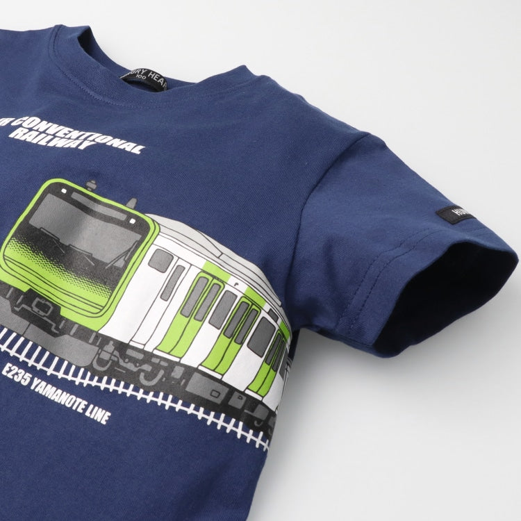 Moujonjon Hungry Heart JR Yamanote Line and Keihin-Tohoku Line Tops (90-130cm) for Boys (Summer TOPS) (Railway Series)