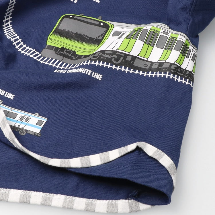 Moujonjon Hungry Heart JR Yamanote Line and Keihin-Tohoku Line Tops (90-130cm) for Boys (Summer TOPS) (Railway Series)