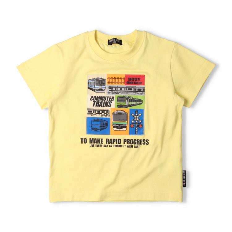 Moujonjon Hungry Heart JR Train Top (90-130cm) for Boys (Summer TOPS) (Railway Series)
