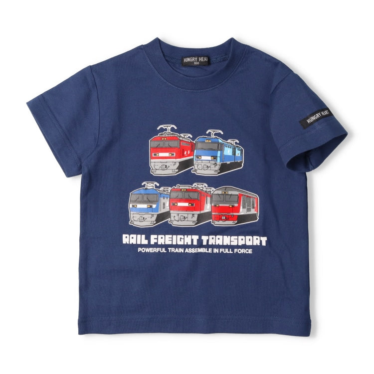 Moujonjon Hungry Heart JR Freight Train Top (90-130cm) for Boys (Summer TOPS) (Railway Series)