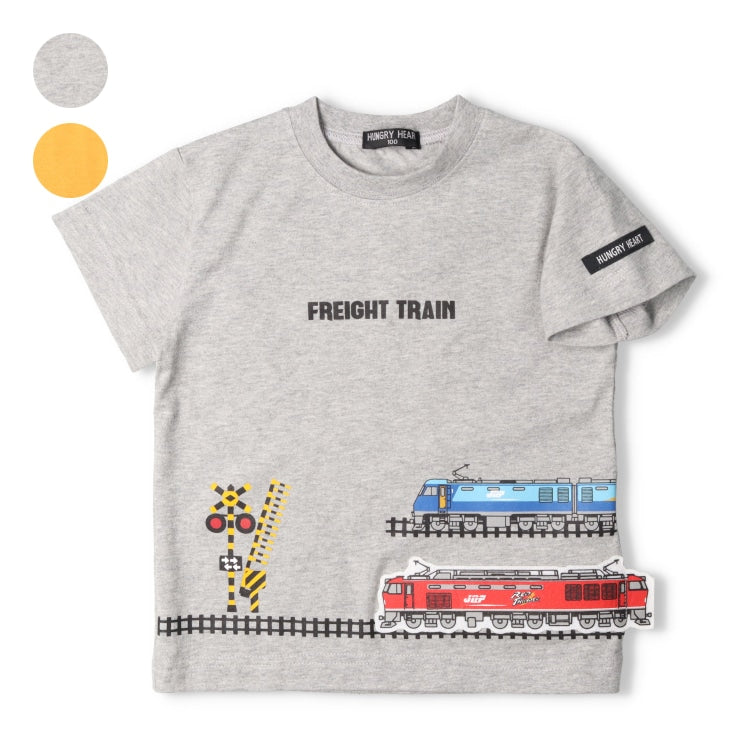 Moujonjon Hungry Heart JR Freight Train Top (90-130cm) for Boys (Summer TOPS) (Railway Series)