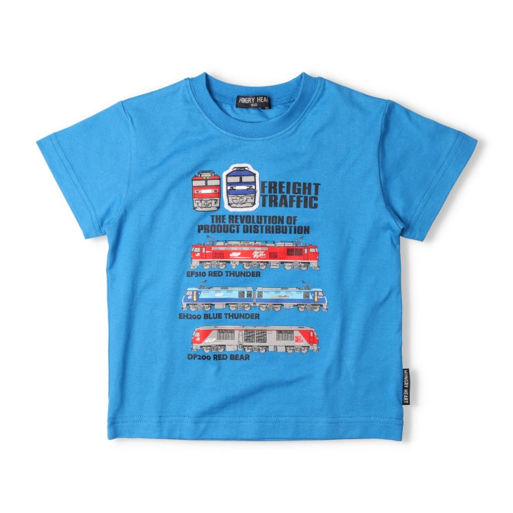 Moujonjon Hungry Heart JR Freight Train Top (90-130cm) for Boys (Summer TOPS) (Railway Series)