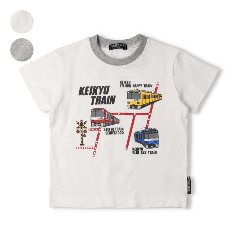 Moujonjon Hungry Heart Keikyu Electric Railway Train Top (90-130cm) for Boys (Summer TOPS, Railway Series)