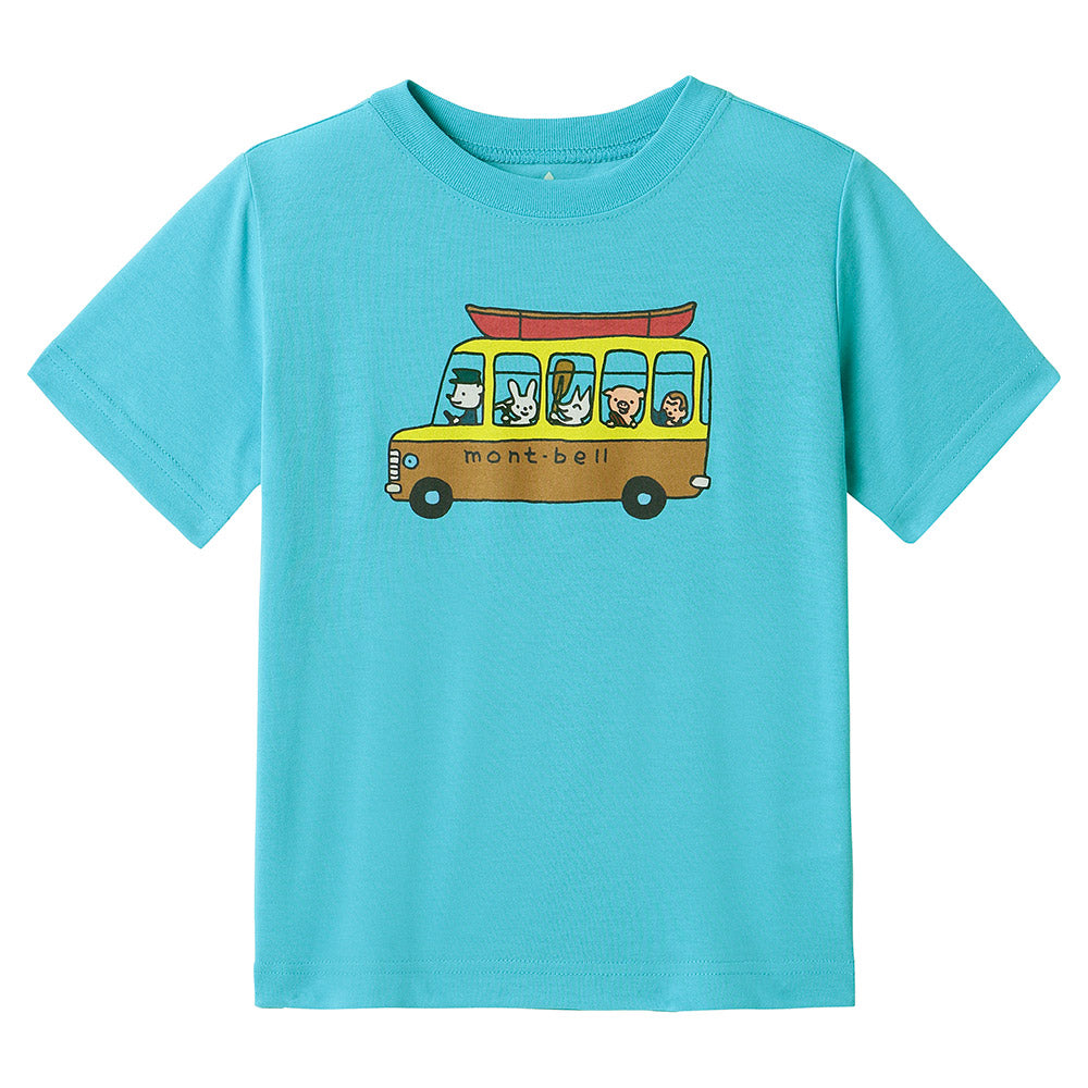 Mont-Bell (Japan) UV-resistant, quick-drying, and odor-suppressing Mont-Bell Bus short-sleeved T-shirt (100-120cm) for boys and girls (Summer TOPS)