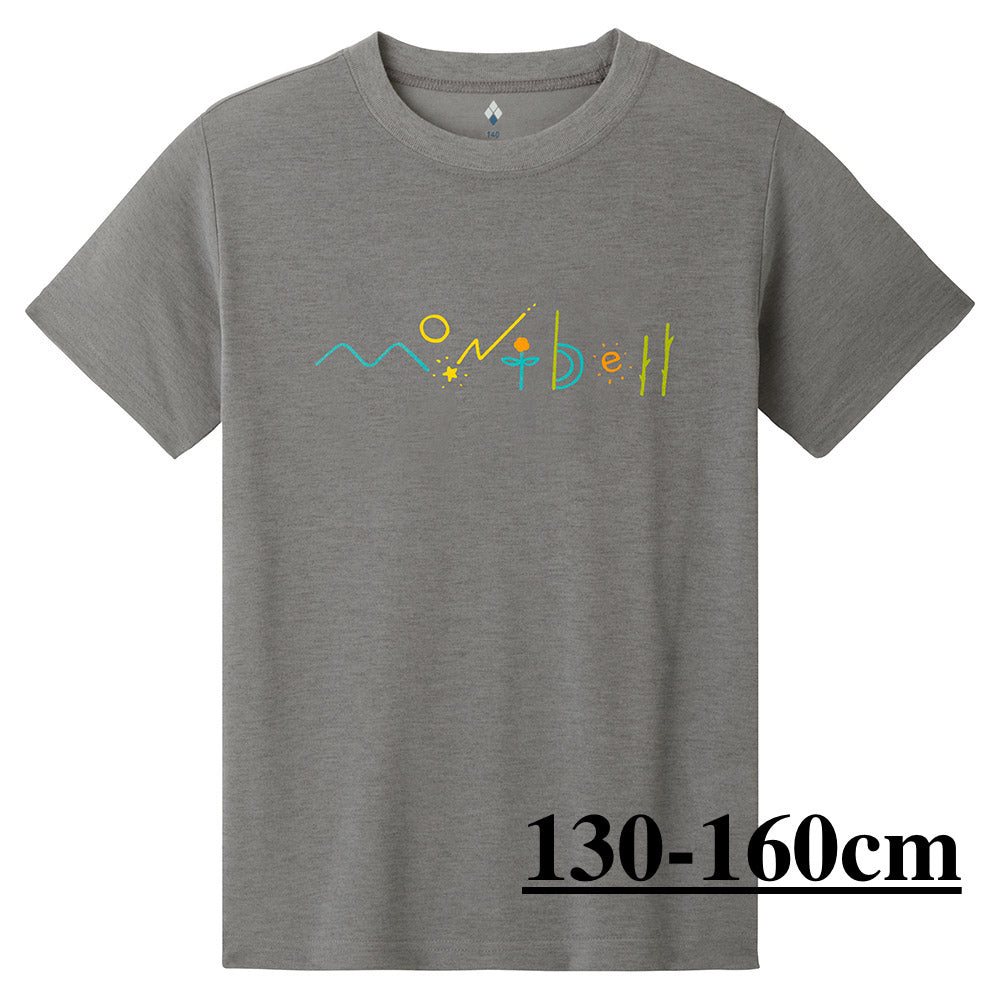 Japanese children's clothing mont-bell UV protection / quick-drying / odor-suppressing natural logo short-sleeved T-shirt 100-160cm / XS-L adult / boy / girl summer TOPS