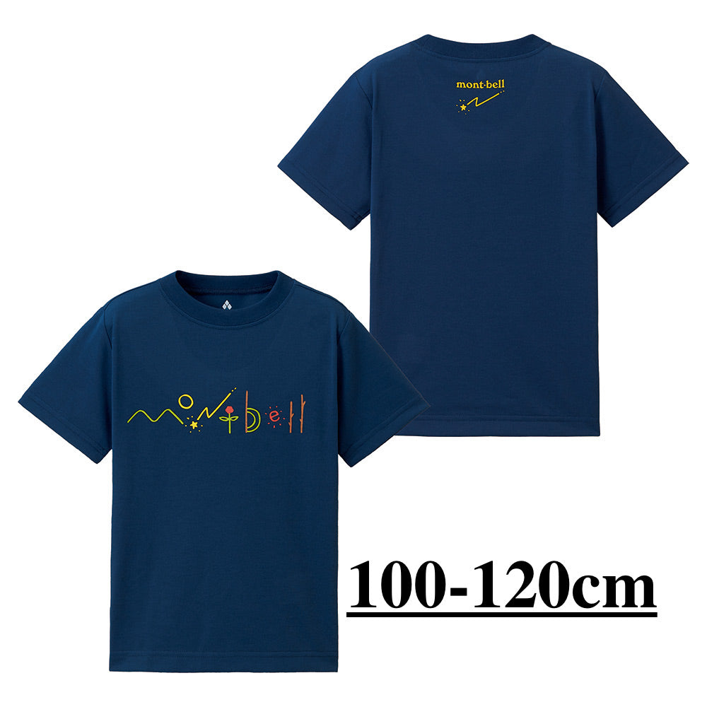 Japanese children's clothing mont-bell UV protection / quick-drying / odor-suppressing natural logo short-sleeved T-shirt 100-160cm / XS-L adult / boy / girl summer TOPS