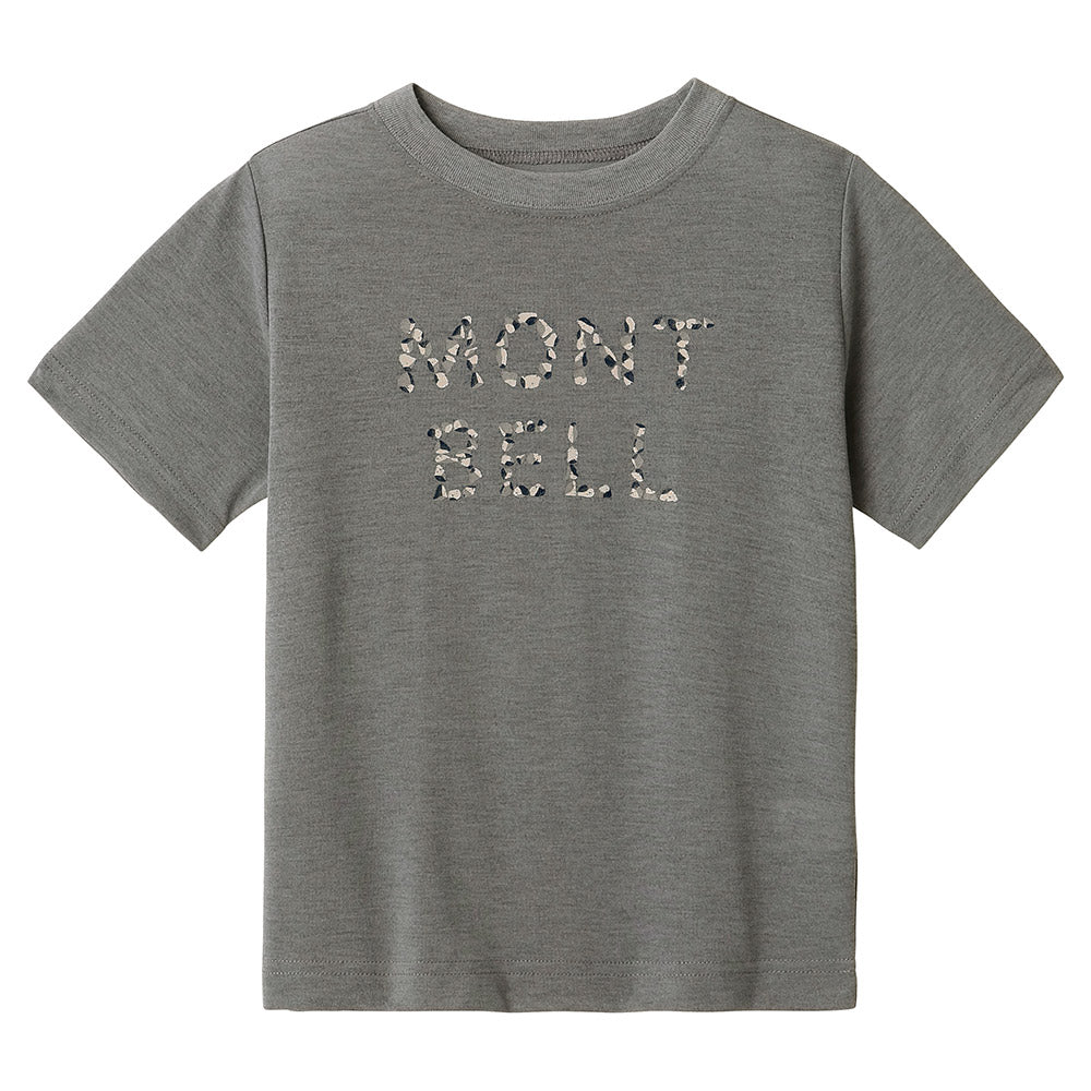 Mont-Bell Japan Children's Clothing UV Protection/Water Absorbent Quick Dry/Odor Suppressing Stone Logo Short Sleeve T-Shirt 100-120cm Boys/Girls Summer TOPS