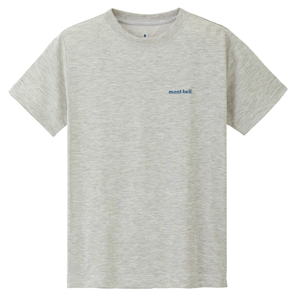 Japanese children's clothing mont-bell UV protection / quick-drying / odor-suppressing fine logo short-sleeved T-shirt 130-160cm boys'/girls' summer TOPS