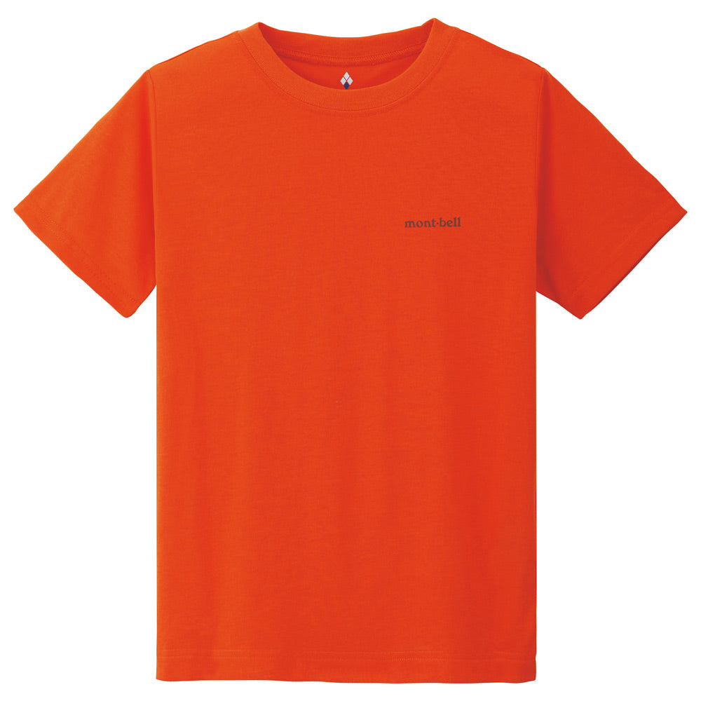 Japanese children's clothing mont-bell UV protection / quick-drying / odor-suppressing fine logo short-sleeved T-shirt 130-160cm boys'/girls' summer TOPS